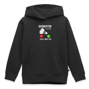 Badminton Spieler Lustiger Federball Mannschaft Badminton - Kinder Premium Organic Hoodie - Schwarz - Vorne - AI Model Kid Male (0cm)