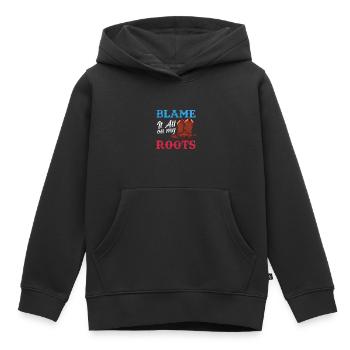 Country - Kids Premium Organic Hoodie - black - Front - AI Model Kid Male (0cm)