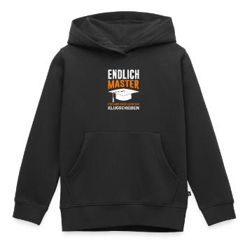Obtention de la licence de master - Sweat Premium à capuche enfant bio - noir - Devant - AI Model Kid Male (0cm)