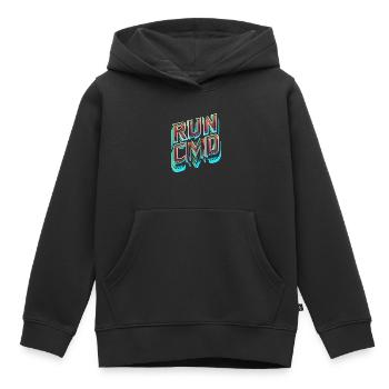 Run Cmd 39 - Kids Premium Organic Hoodie - black - Front - AI Model Kid Male (0cm)