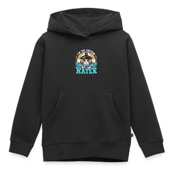 Canotage Papa Capitaine de bateau Ponton Marin Croisière - Sweat Premium à capuche enfant bio - noir - Devant - AI Model Kid Male (0cm)