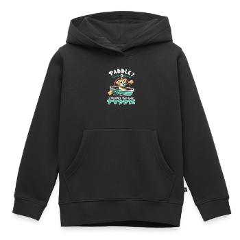 Canotage Papa Capitaine de bateau Ponton Marin Croisière - Sweat Premium à capuche enfant bio - noir - Devant - AI Model Kid Male (0cm)