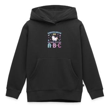 Bye Kindergarten Einhorn Kita Abgänger Mädchen - Kinder Premium Organic Hoodie - Schwarz - Vorne - AI Model Kid Male (0cm)