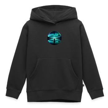 Aurora Aurora Tracker Alaska Wilderness - Kids Premium Organic Hoodie - black - Front - AI Model Kid Male (0cm)