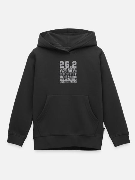 26. 2 coureurs de marathon citation drôle de marathon - Sweat Premium à capuche enfant bio - noir