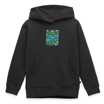 Hydratation Boire de l’eau Rester hydraté - Sweat Premium à capuche enfant bio - noir - Devant - AI Model Kid Male (0cm)
