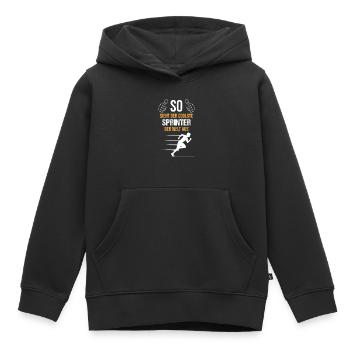 Sprinter Elite Sport d’Endurance - Sweat Premium à capuche enfant bio - noir - Devant - AI Model Kid Male (0cm)