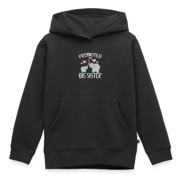 Promoted To Big Sister For Girls And Cute Elephant - Kids Premium Organic Hoodie - black - Front - AI Model Kid Male (0cm)