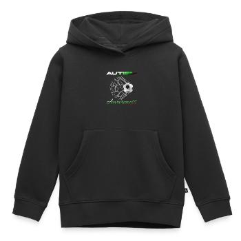 Ballon de football Maman Vie Autisme Sensibilisation - Sweat Premium à capuche enfant bio - noir - Devant - AI Model Kid Male (0cm)