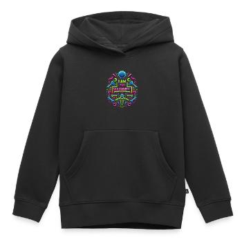 Je suis la garantie 46 - Sweat Premium à capuche enfant bio - noir - Devant - AI Model Kid Male (0cm)