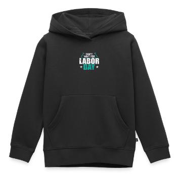 J’ai hâte à la fête du Travail - Sweat Premium à capuche enfant bio - noir - Devant - AI Model Kid Male (0cm)