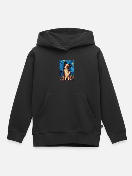 Papillon Hund Starry Night - Kinder Premium Organic Hoodie - Schwarz