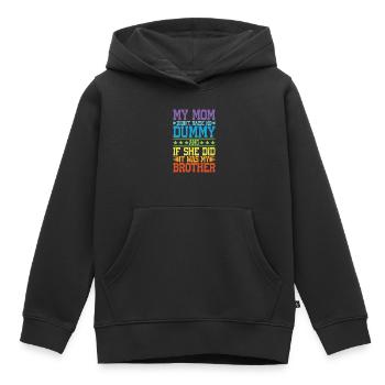 Ma mère n’a pas élevé de mannequin, peut-être mon frère de 17 ans - Sweat Premium à capuche enfant bio - noir - Devant - AI Model Kid Male (0cm)