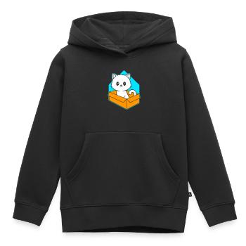 Katze In Box Retro Süße Katzenliebhaber Lustig - Kinder Premium Organic Hoodie - Schwarz - Vorne - AI Model Kid Male (0cm)
