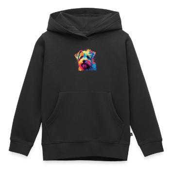 Wasserfarben Farbenfroher Norfolk Terrier - Kinder Premium Organic Hoodie - Schwarz - Vorne - AI Model Kid Male (0cm)