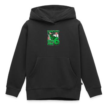 6th Birthday, 6 Year Old Dinosaur Dino - Kids Premium Organic Hoodie - black - Front - AI Model Kid Male (0cm)