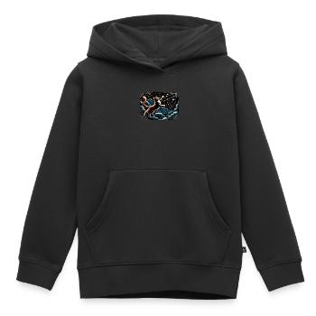 Chat, Astronaute, Astronomie, Système Solaire Externe - Sweat Premium à capuche enfant bio - noir - Devant - AI Model Kid Male (0cm)