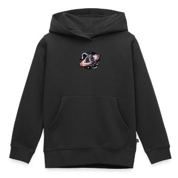 Chat, Astronaute, Astronomie, Système Solaire Externe - Sweat Premium à capuche enfant bio - noir - Devant - AI Model Kid Male (0cm)