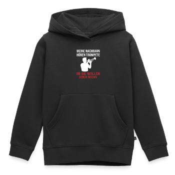 Sons de trompette – Concert de quartier - Sweat Premium à capuche enfant bio - noir - Devant - AI Model Kid Male (0cm)