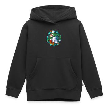 Der Schneemann ist bereit für den Angriff - Kinder Premium Organic Hoodie - Schwarz - Vorne - AI Model Kid Male (0cm)