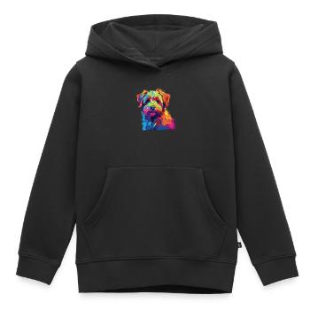 Wasserfarben Farbenfroher Norfolk Terrier - Kinder Premium Organic Hoodie - Schwarz - Vorne - AI Model Kid Male (0cm)