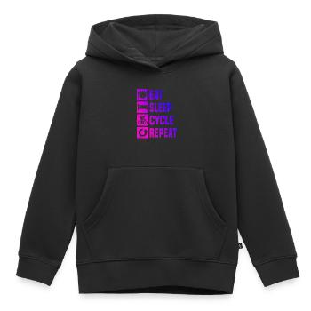 Vélo de route Hommes Vélo de route Vélo de route Vélo de route - Sweat Premium à capuche enfant bio - noir - Devant - AI Model Kid Male (0cm)