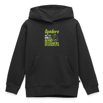 Tarentule Terrarium Amphibian Spider - Sweat Premium à capuche enfant bio - noir - Devant - AI Model Kid Male (0cm)
