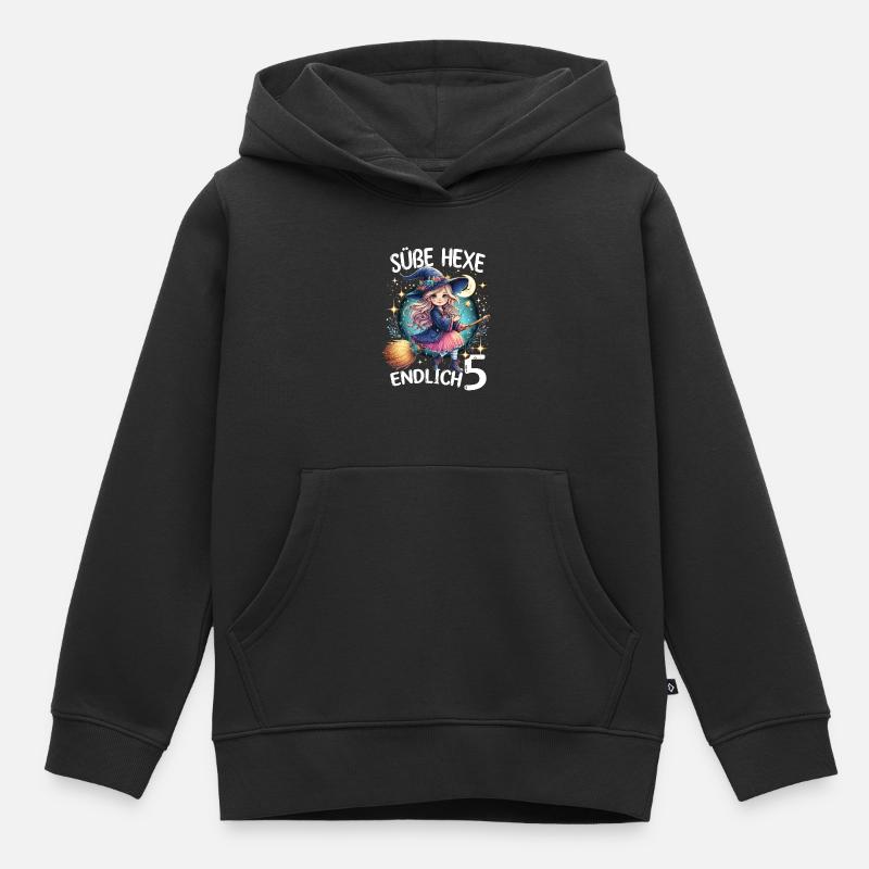 Süße Hexe Endlich 5 - Kinder Premium Organic Hoodie - Schwarz