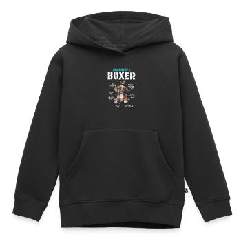 Boxeur allemand ANATOMIE D’UN BOXEUR Drôle - Sweat Premium à capuche enfant bio - noir - Devant - AI Model Kid Male (0cm)