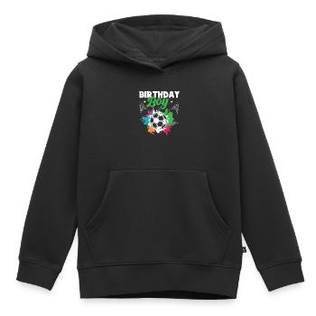 Geburtstagsbuldenfußballspieler Bday Team Party - Kinder Premium Organic Hoodie - Schwarz - Vorne - AI Model Kid Male (0cm)