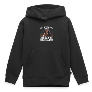 Boxeur allemand SEUL LE PROPRIÉTAIRE D’UN BOXEUR LE SAIT - Sweat Premium à capuche enfant bio - noir - Devant - AI Model Kid Male (0cm)
