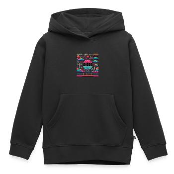 La science en dialogue 2 - Sweat Premium à capuche enfant bio - noir - Devant - AI Model Kid Male (0cm)