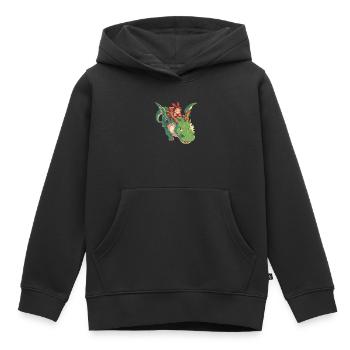 Drache Valentinstag Drache Kinder - Kinder Premium Organic Hoodie - Schwarz - Vorne - AI Model Kid Male (0cm)