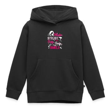 Coiffeur Coiffeur Coiffeur Coiffeur - Sweat Premium à capuche enfant bio - noir - Devant - AI Model Kid Male (0cm)
