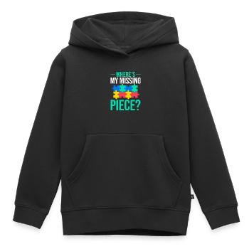 Puzzle Pièce Puzzle Amateur de Puzzle - Sweat Premium à capuche enfant bio - noir - Devant - AI Model Kid Male (0cm)