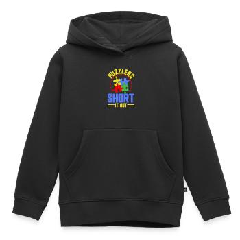 Puzzle Pièce Puzzle Amateur de Puzzle - Sweat Premium à capuche enfant bio - noir - Devant - AI Model Kid Male (0cm)