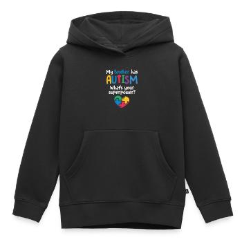 Autisme - Sweat Premium à capuche enfant bio - noir - Devant - AI Model Kid Male (0cm)