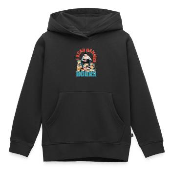 J’ai lu des livres interdits 91 - Sweat Premium à capuche enfant bio - noir - Devant - AI Model Kid Male (0cm)