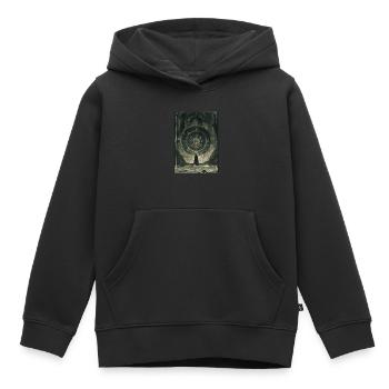 Le Tarot de la Roue de la Fortune - Sweat Premium à capuche enfant bio - noir - Devant - AI Model Kid Male (0cm)