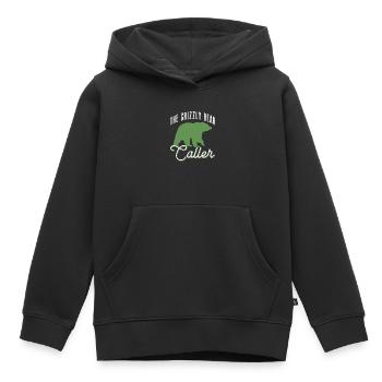 Grizzly Ours brun Ours brun - Sweat Premium à capuche enfant bio - noir - Devant - AI Model Kid Male (0cm)