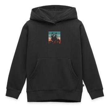 Grizzly Ours brun Ours brun - Sweat Premium à capuche enfant bio - noir - Devant - AI Model Kid Male (0cm)