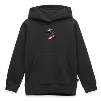 American Flag Freedom Eagle USA Pride 6 - Kids Premium Organic Hoodie - black - Front - AI Model Kid Male (0cm)
