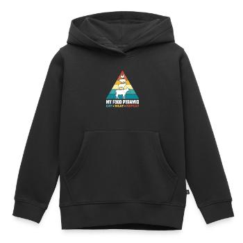 Lustig Fleischfresser Food Pyramid Eat Meat Repeat - Kinder Premium Organic Hoodie - Schwarz - Vorne - AI Model Kid Male (0cm)