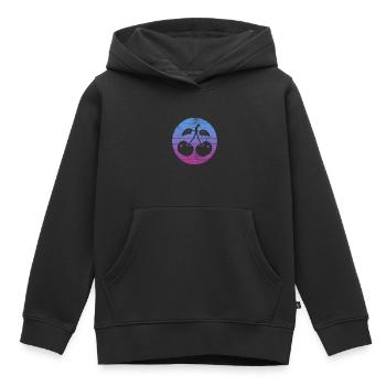 Cerise - Sweat Premium à capuche enfant bio - noir - Devant - AI Model Kid Male (0cm)