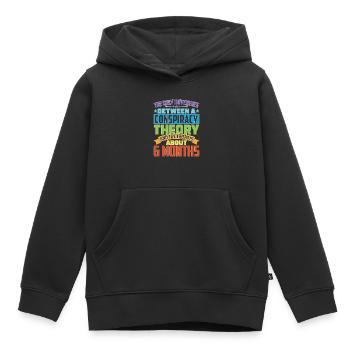 The Only Difference Between A Conspiracy Theory 26 - Kinder Premium Organic Hoodie - Schwarz - Vorne - AI Model Kid Male (0cm)