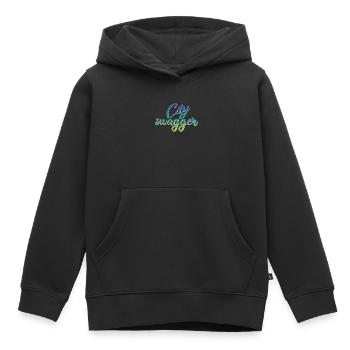 Design City Swagger - Sweat Premium à capuche enfant bio - noir - Devant - AI Model Kid Male (0cm)