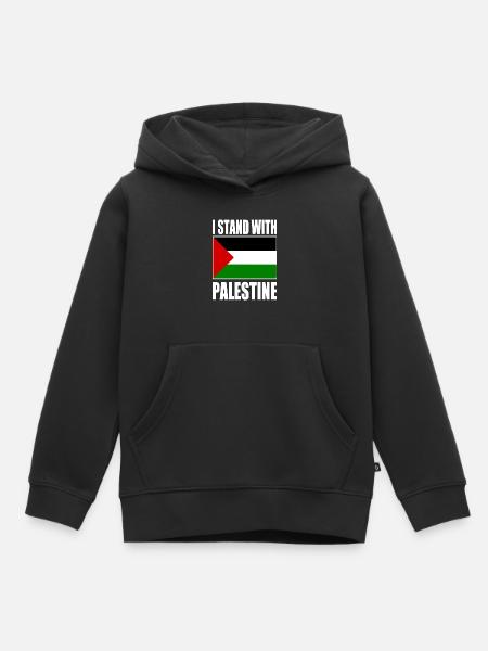 I stand with palestine - Kids Premium Organic Hoodie - black