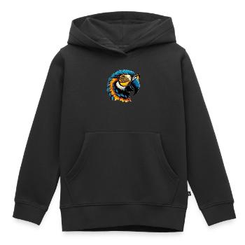 Perroquet - Sweat Premium à capuche enfant bio - noir - Devant - AI Model Kid Male (0cm)