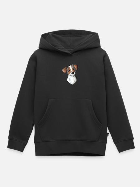 Jack Russell Pattern - Kinder Premium Organic Hoodie - Schwarz