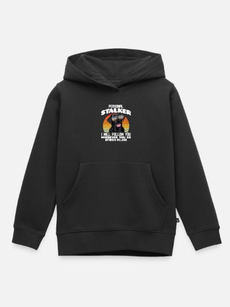 Labrador Funny VOUS SUIVRA PARTOUT OÙ VOUS IREZ - Sweat Premium à capuche enfant bio - noir